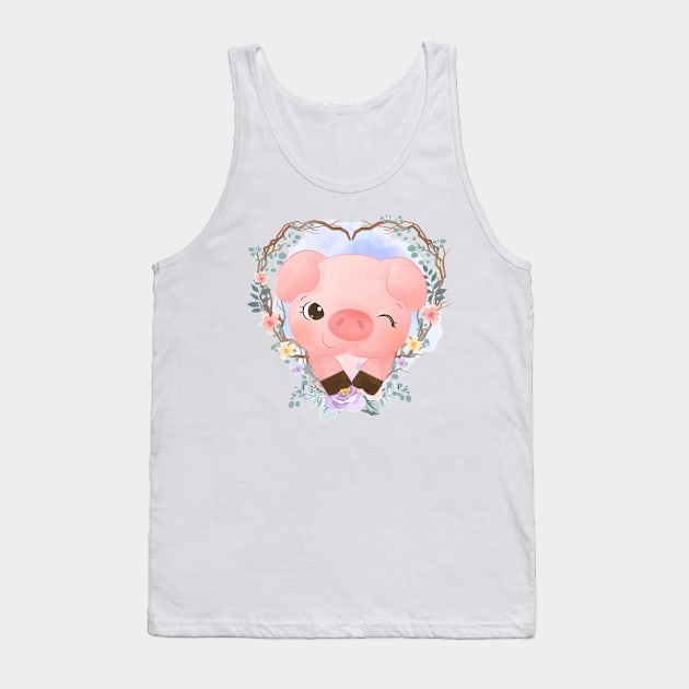 Pig Tank Top by O2Graphic